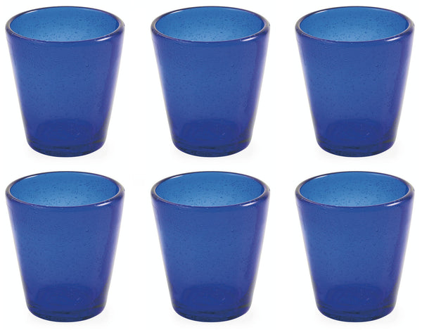 acquista Set de 6 Verres Ø9x10 cm en Verre Soufflé VdE Tivoli 1996 Cancun Bleu