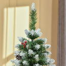 Albero di Natale Artificiale Innevato 150 cm 408 Rami con Pigne Verde