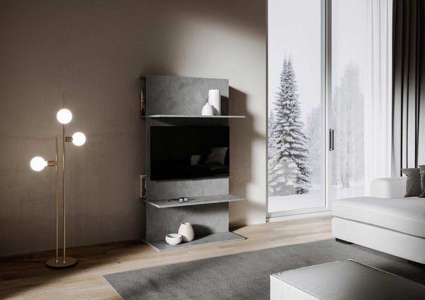 Meuble TV mural 100x50x170,4 cm avec 3 étagères Loki A Spatulé Anthracite online