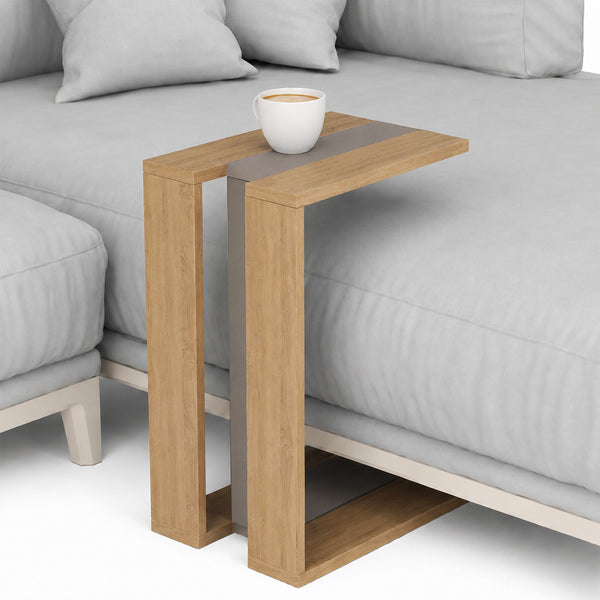 Tavolino da Caffè 57x40x30 cm Porta PC Laterale Divano in Legno MDF Quercia e Moka prezzo