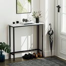 Consolle da Ingresso 75x24x76 cm Piano Effetto Marmo in Legno e Acciaio Bianco e Nero  