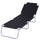 Bain de soleil de jardin pliant 180x55x24 cm en métal et tissu Oxford noir
