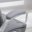 Sedia Poltrona Presidenziale da Ufficio 69,5x76x113-121 cm in Similpelle Grigia