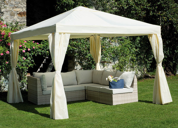Tonnelle de Jardin en Fer 3x3m avec Rideaux Vorghini Ecru acquista