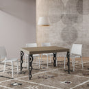 Tavolo Allungabile 120-224x90x77 cm Karamay Premium Tortora Telaio Antracite 