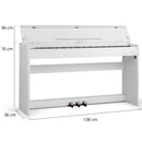 Pianoforte Elettrico 88 Tasti Pesati con Meccanica a Martelletto 3 Pedali 680 Timbri e 80 Demo Bianco      
