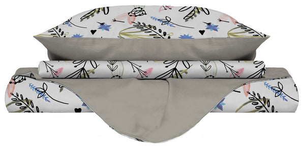 sconto Housse de couette double face avec taies d'oreiller imprimées Provence