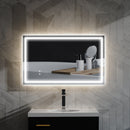Specchio per Bagno con Luci LED a 3 Tonalità 100x3x60 cm Antiappannamento e Strato Antiurto    