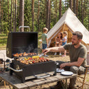 Barbecue a Carbonella BBQ Portatile con Termometro e Raccogli Cenere in Metallo e Acciaio Nero      