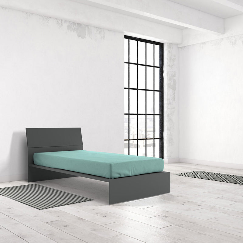 Lenzuolo Sotto con Angoli ed Elastico Tinta Unita Verde Acqua