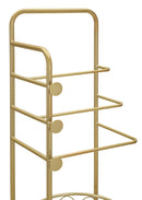 Porta Asciugamani da Terra Trip 40x30x112 cm in Metallo e Marmo Artificiale Oro e Bianco      
