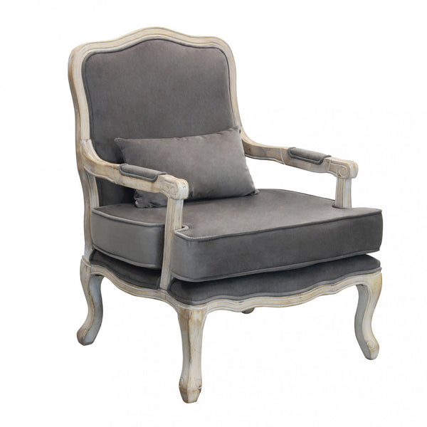 Fauteuil Christy en Velours Taupe 64x72x92 h cm en Dove Wood sconto