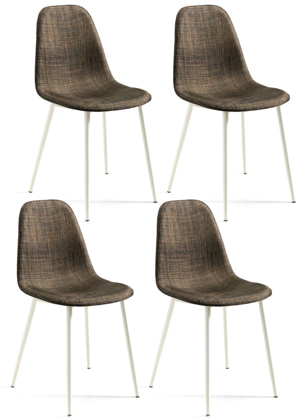 online Set 4 Sedie 43x38xH86,5 cm in Similrattan Martina Marrone
