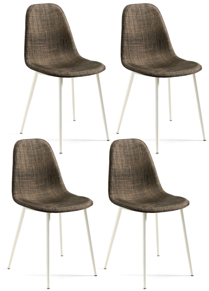 Set 4 Sedie 43x38xH86,5 cm in Similrattan Martina Marrone