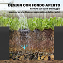 Letto Rialzato Per Orto 150x53x55 cm a Fondo Aperto con Divisore e Angoli Rinforzati in Acciaio Nero      