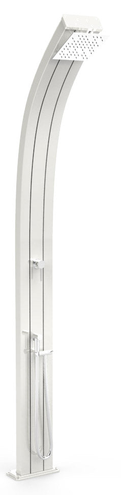 prezzo Minuterie de douche de jardin solaire et douchette à main Arkema Spring Top Line Perla Bianca