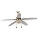 Ventilatore da Soffitto 5 Pale e Lampada E27 in MDF Ø130 cm 3 Velocità Kooper Rovere Bianco