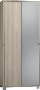 Armadio 2 Ante Scorrevoli con Specchio 82x190x41 cm Olmo Chiaro