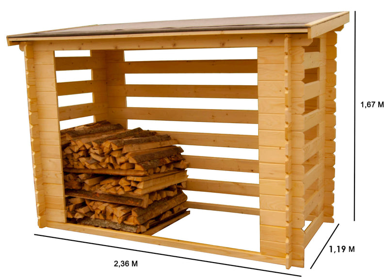 Legnaia 236x119x167 cm Senza Pavimento in Legno Picea Massello 20mm Naturale