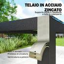  Pezzi Set da Pranzo da Giardino con Tavolo e 6 Sedie Struttura in Acciaio Nero      