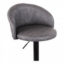 Set 2 Sgabelli 51x44x60/80 cm in Similpelle Base Nera Grigio