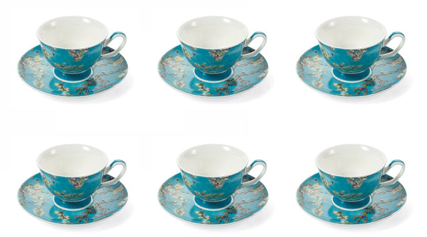 online Set de 6 Tasses à Café Ø11,5x5 cm en Porcelaine VdE Tivoli 1996 Bleu Japonais