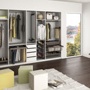 Kit Cesto in Filo Metallico con Guide Regolabile Modulo di 600 mm Acciaio e Alluminio Moka Emuca