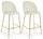 Lot de 2 Tabourets 51x55x105 cm en Polyester Effet Velours Blanc