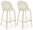 Lot de 2 Tabourets 51x55x105 cm en Polyester Effet Velours Blanc