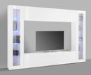 Parete Attrezzata Soggiorno 260x30x180 cm Maruska n°4 Bianco Lucido 