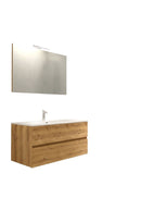 Mobile da Bagno Sospeso con Lavabo 90 cm e Specchio Bali Light Rovere Miele      