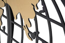 Pannello World Glam 133x3,5x70 cm in Ferro Nero e Oro