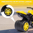 Moto Cavalcabile per Bambini 18 Mesi - 3 Anni Balance Senza Pedali con Musica Giallo      