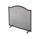 Parascintille per Camino 60x58 cm Bordo Superiore a Onda in Ferro Verniciato Grigio Martellato