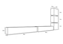 Parete Attrezzata Mobili Salotto 6 Mobili Sospesi 159x401x31cm TFT  Cube Bianco Lucido e Quercia Wengè