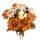 Bouquet Artificiel Composé de Roses et de Dahlias Hauteur 34 cm Orange