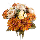 Bouquet Artificiale Composta da Rose e Dalie Altezza 34 cm Arancio
