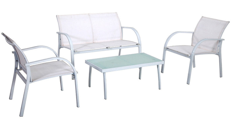 Set da Giardino in Ferro Vorghini Fano Bianco