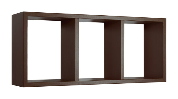 prezzo Etagère rectangulaire 3 compartiments muraux 70x30x15,5 cm en fibre de bois Tristano Wengè