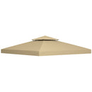 Tetto di Ricambio per Gazebo 3x3 m a 2 Livelli e Resistente ai Raggi UV Beige      