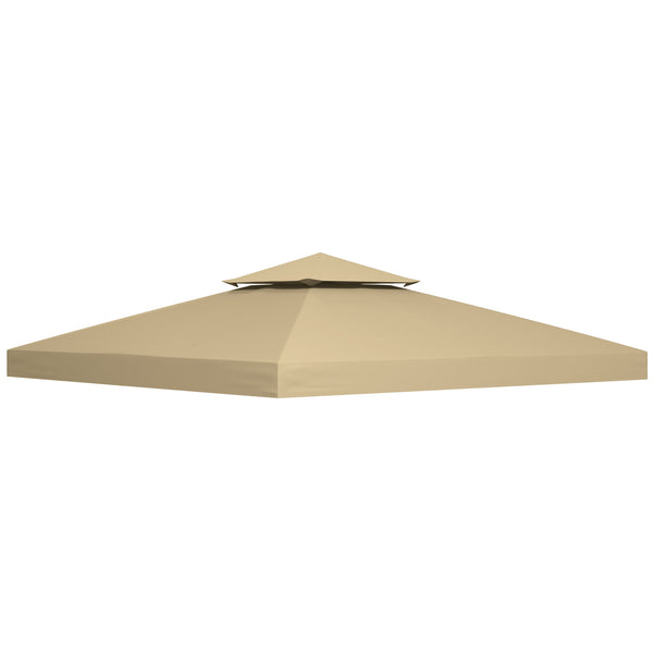 Tetto di Ricambio per Gazebo 3x3 m a 2 Livelli e Resistente ai Raggi UV Beige sconto