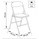 Sedia da Giardino Pieghevole Slim 44x45x79 h cm in Acciaio Bianca Lucida