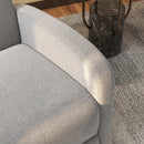 Poltrona Relax 64x86x102 cm Reclinabile Manuale in Tessuto Effetto Lino Grigia