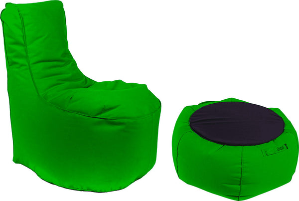 online Fauteuil Pouf et Petite Table en Acrylique Vert Pomodone