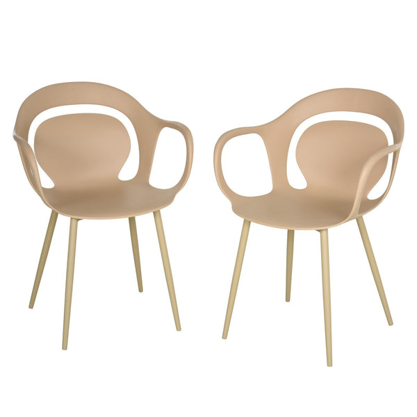 Lot de 2 Chaises Polypropylène Pieds Acier 58,5x60x83,5 cm Jaune sconto