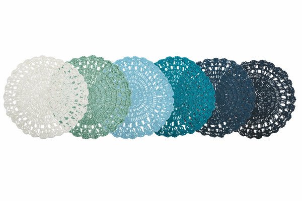 sconto Lot de 6 sets de table ronds Ø38 cm VdE Tivoli 1996 Crochet Océan