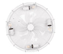 Plafoniera con Ventilatore da Interno Attacco E27 Ø50 cm Metallo Bianco Opaco