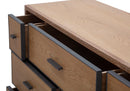 Comò Malé105x38x82 cm Legno di Abete e Impiallacciatura di frassino e MDF e in Ferro Marrone e Grigio