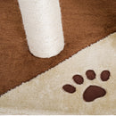 Albero Tiragraffi per Gatti con Scala e Palline in Legno Sisal Marrone e bianco 40x40x70 cm 