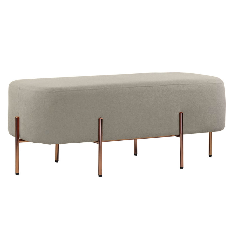 Pouf Poggiapiedi 97x39x40 cm in Tessuto Kate Grigio Scuro